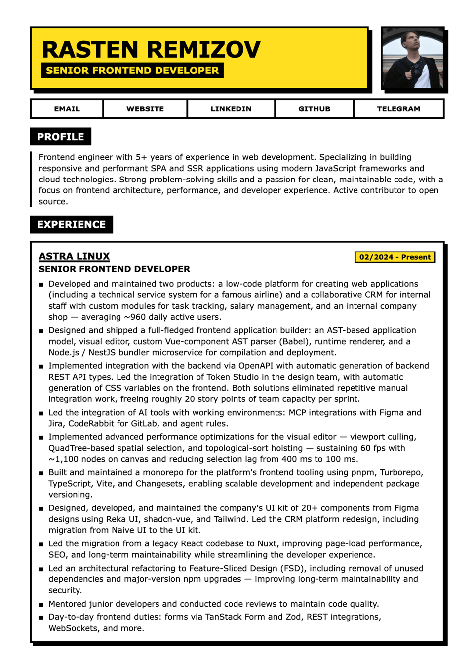 CV.html resume template preview