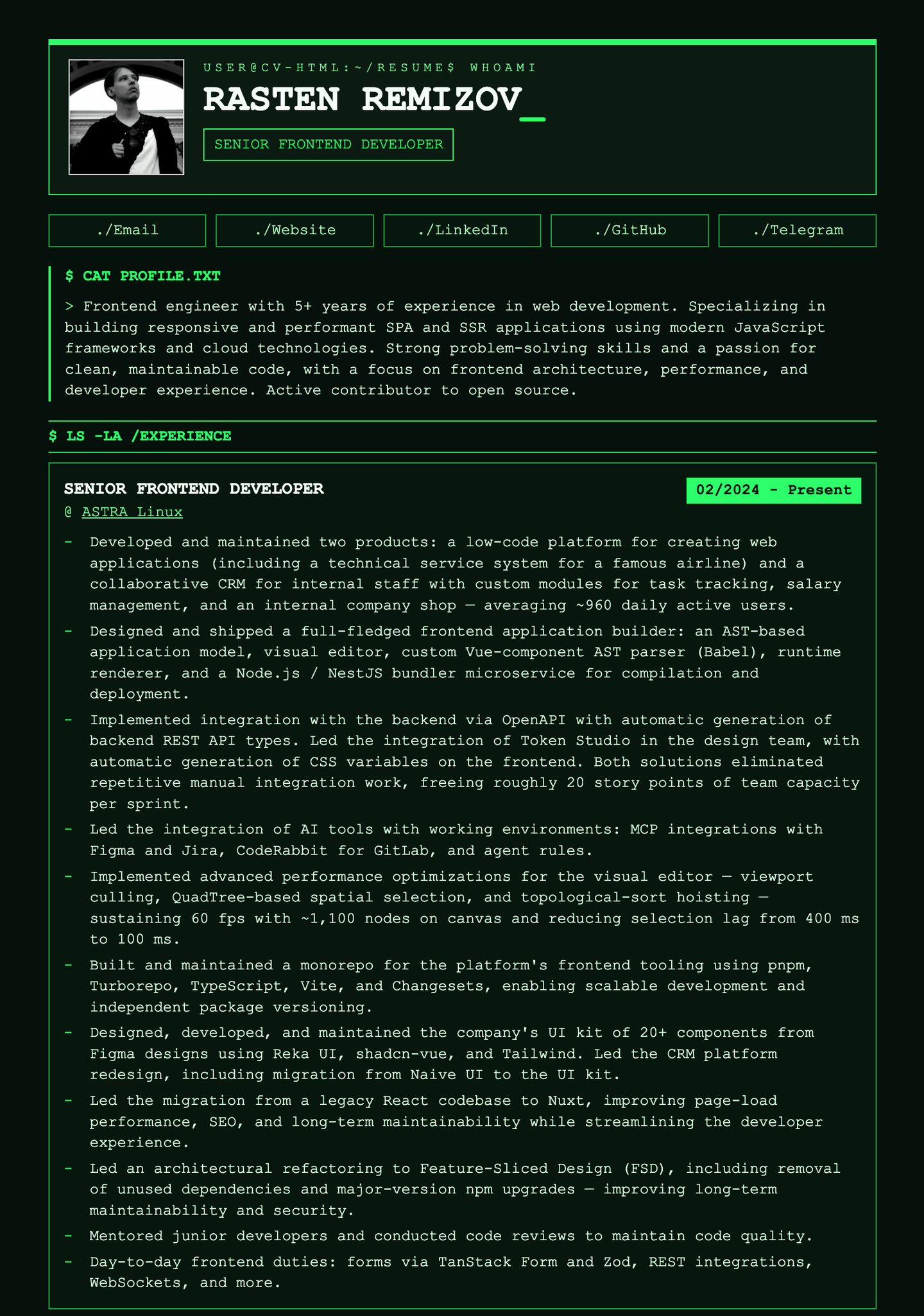 Terminal template