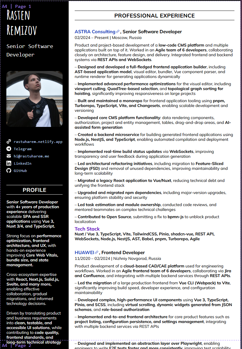 HTML resume on windows